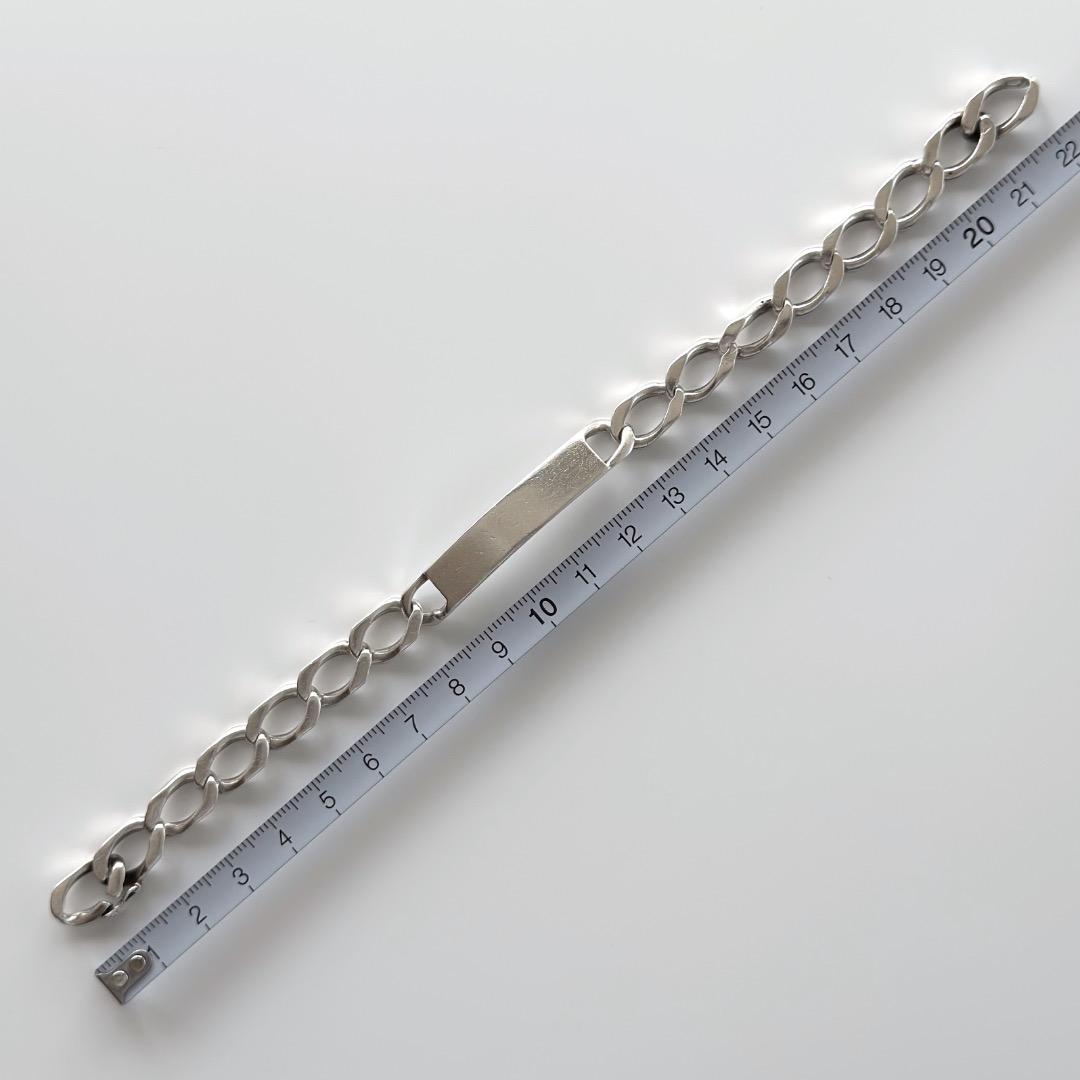 【Vintage】ID チェーンブレスレット シルバー イギリス製 25.3g