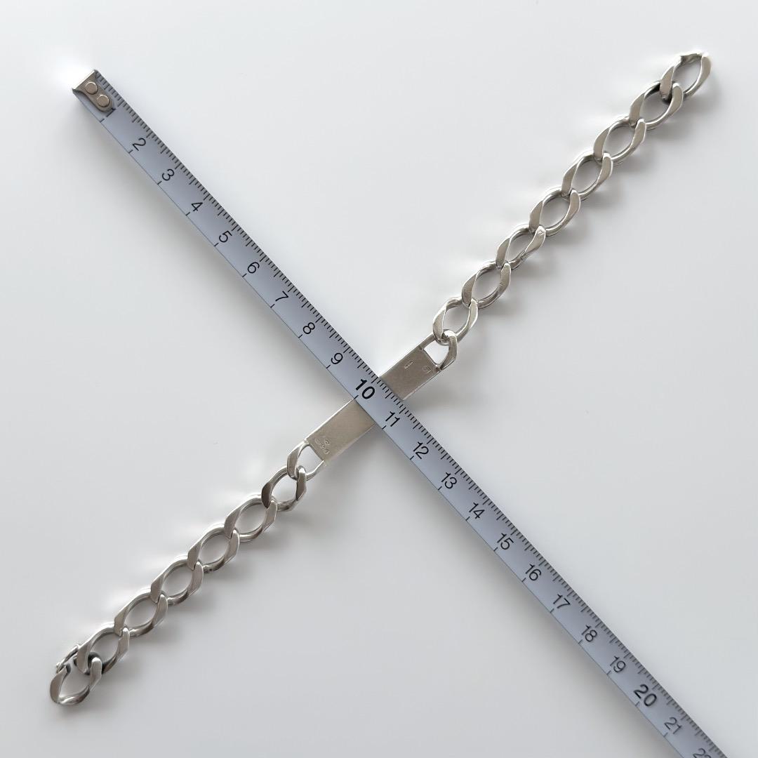【Vintage】ID チェーンブレスレット シルバー イギリス製 25.3g