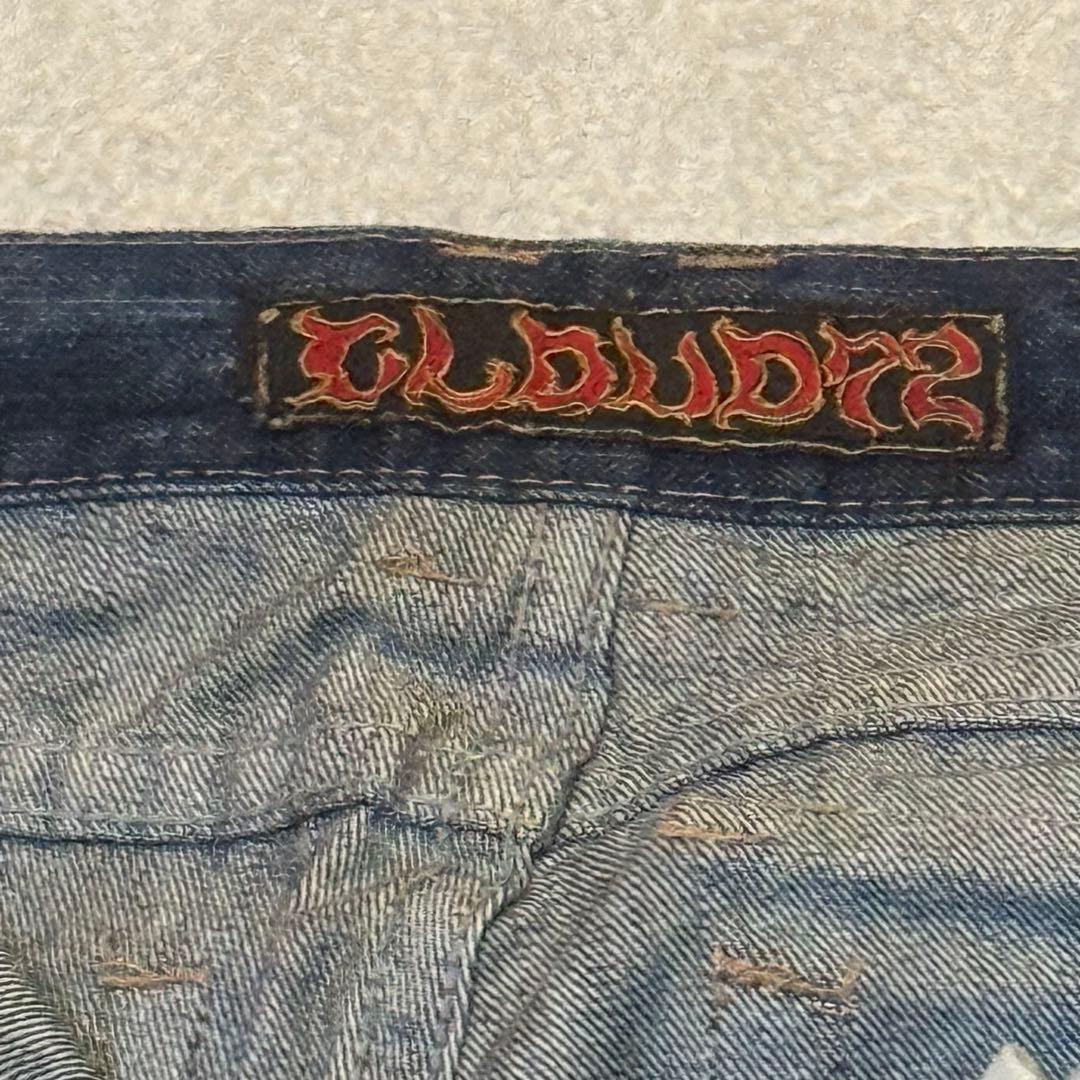 個性的 希少 スカル刺繍デニムパンツ W93個性派韓国製 L - メルカリ