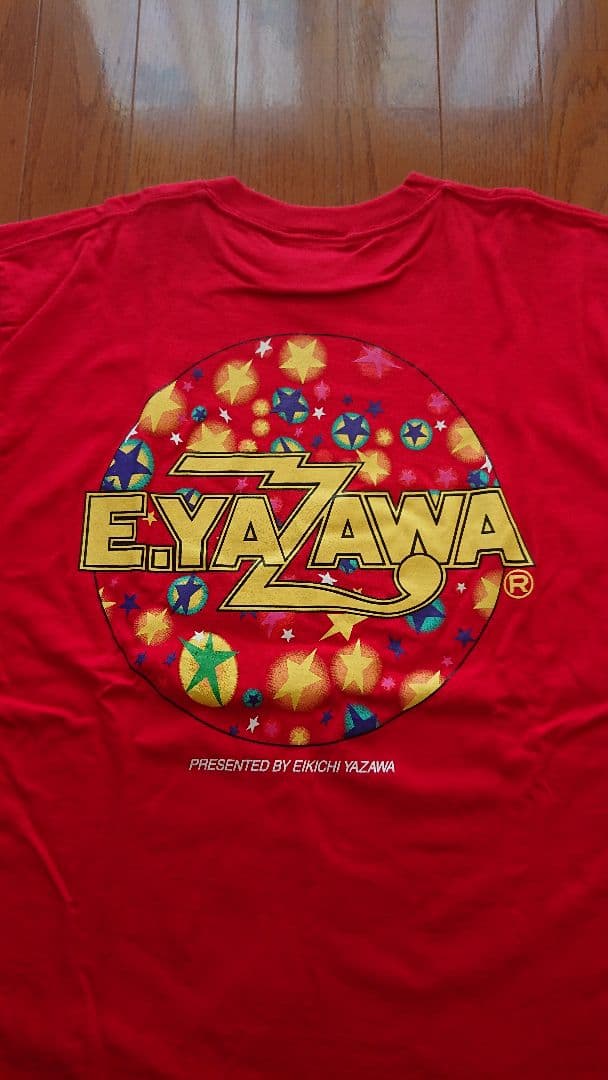 矢沢永吉 Tシャツ 初期 レインボー バックプリント！赤バージョン 新品未使用