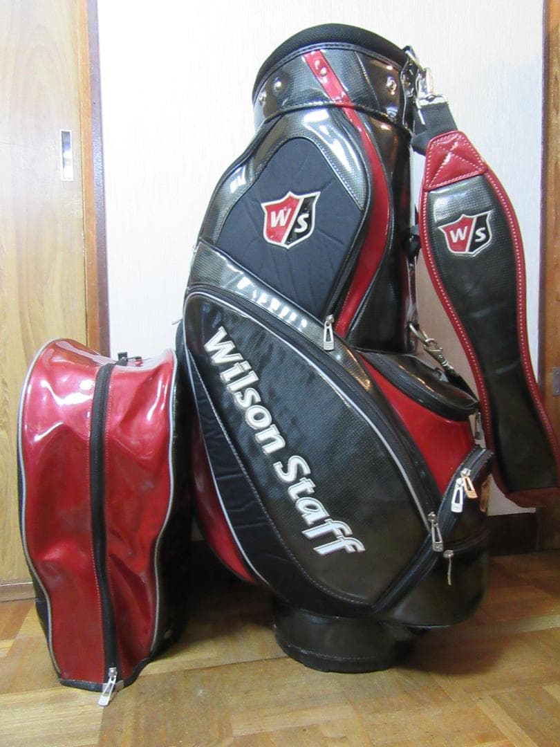 ★ウイルソン★Wilson　Staff★キャディ-バック★黒/赤★ Wilson Mens Staff Xtra Golf Cart Bag Black