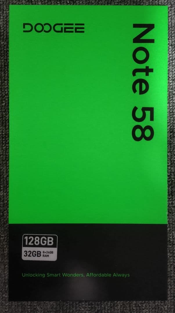 DOOGEE Note 58 128GB/32GB　ブラック Amazon.com: DOOGEE Note 58 Android 15 Unlocked Cellphone,32GB+