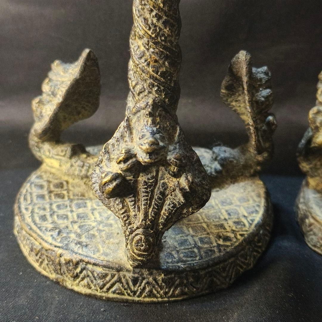 蝋燭台 青銅器 鋳物 チベット密教寺院流出 仏教古美術 骨董 蒐集家放出珍品