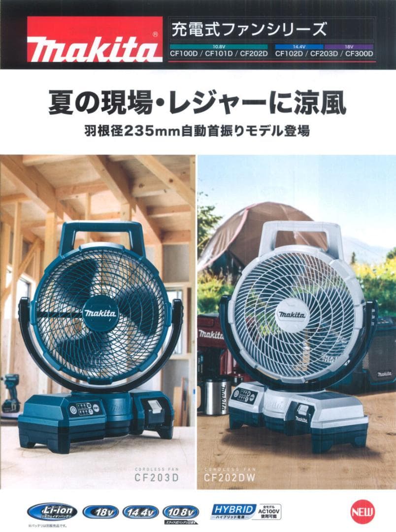 マキタ 14.4V 18V 充電式ファン CF203DZW 白★コードレス扇風機