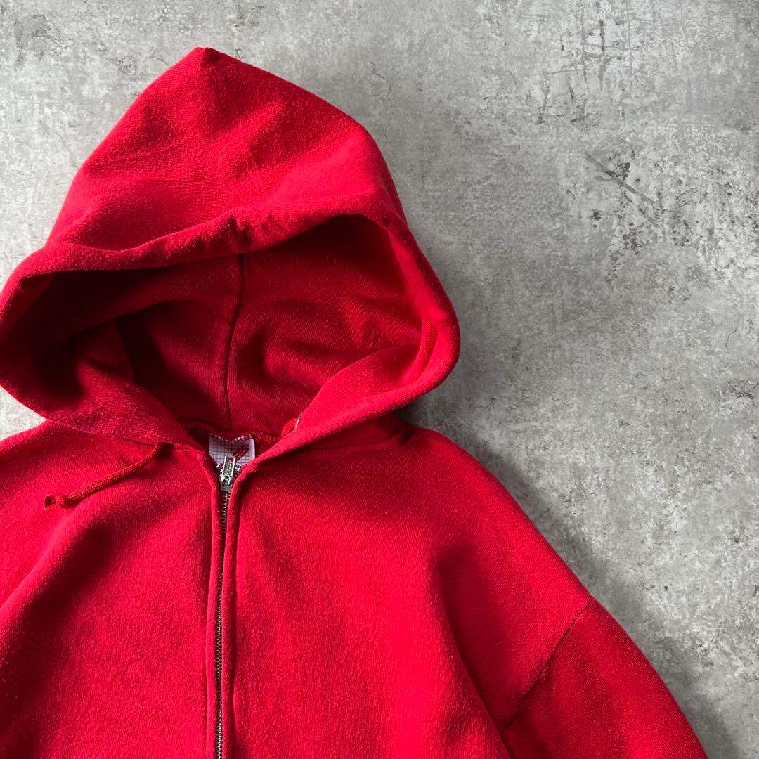 90s JERZEES ジャージーズ ジップアップパーカー USA製 レッド L