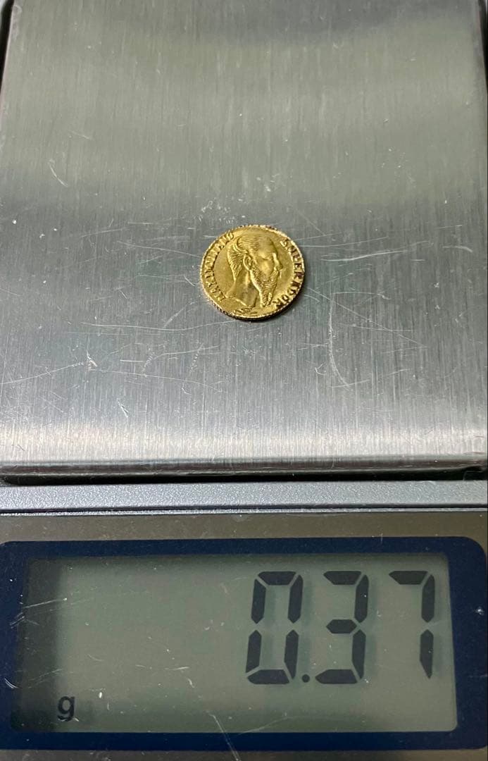 ミニ金貨② マクシミリアン金貨 メキシコ 1865年 品位900 約0.37g