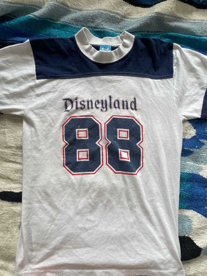 80s Disneyland フットボールTシャツ 80s disney land フットボールTシャツ L/82番 collegiatic pacific
