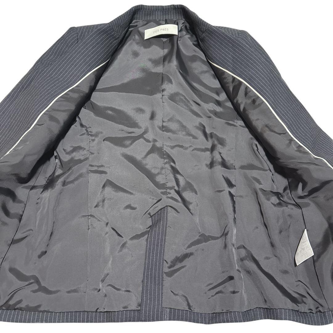 DES PRÉS デプレ ストライプ セットアップ パンツスーツ シルク混