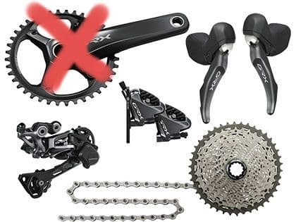 シマノ GRX RX810 1×11s グラベルロードコンポセット RX812 Shimano GRX RX810 1x11 11-Speed Full Gravel Groupset W/FC-RX810-1