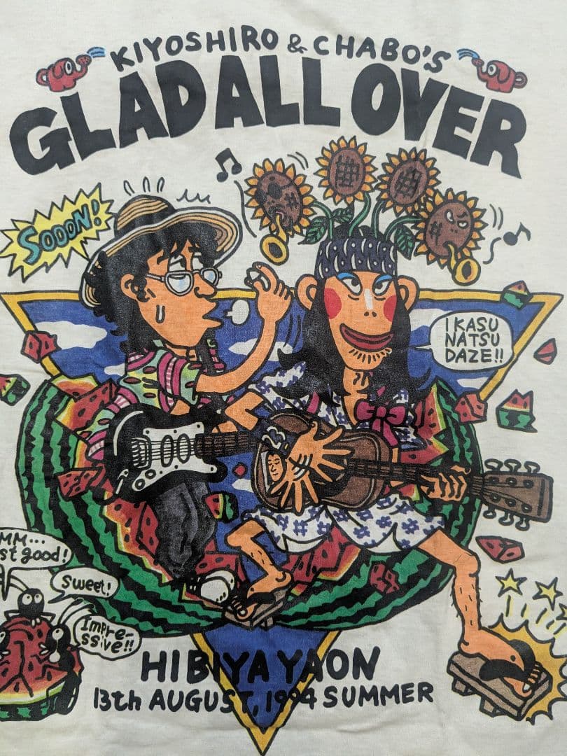 【M】相当忌野清志郎＆チャボ GLAD ALL OVER 半袖T タイマーズ