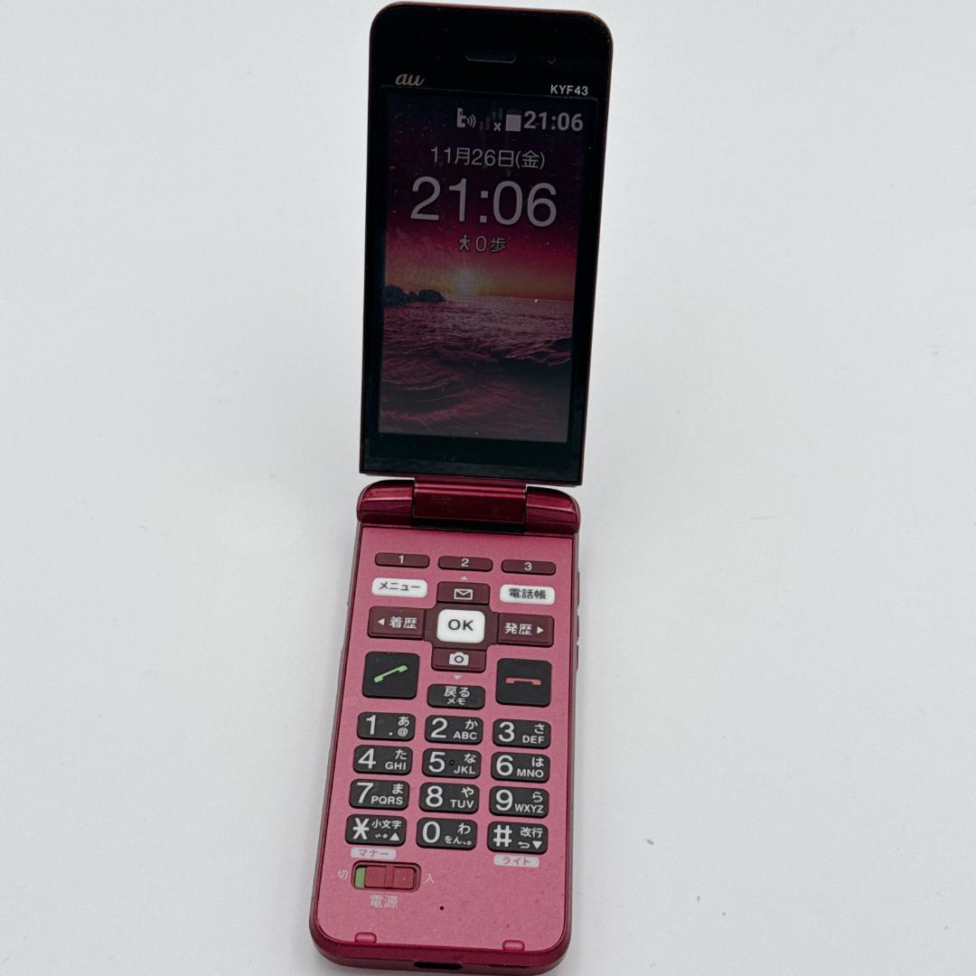 ほぼ未使用】au かんたんケータイ ライト KYF43 ワインレッド - メルカリ