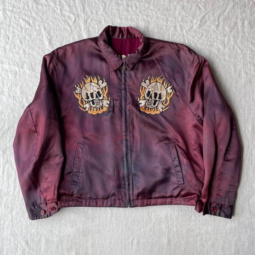 当時物 PINK DRAGONピンクドラゴン リバーシブルスカジャン ドラゴン