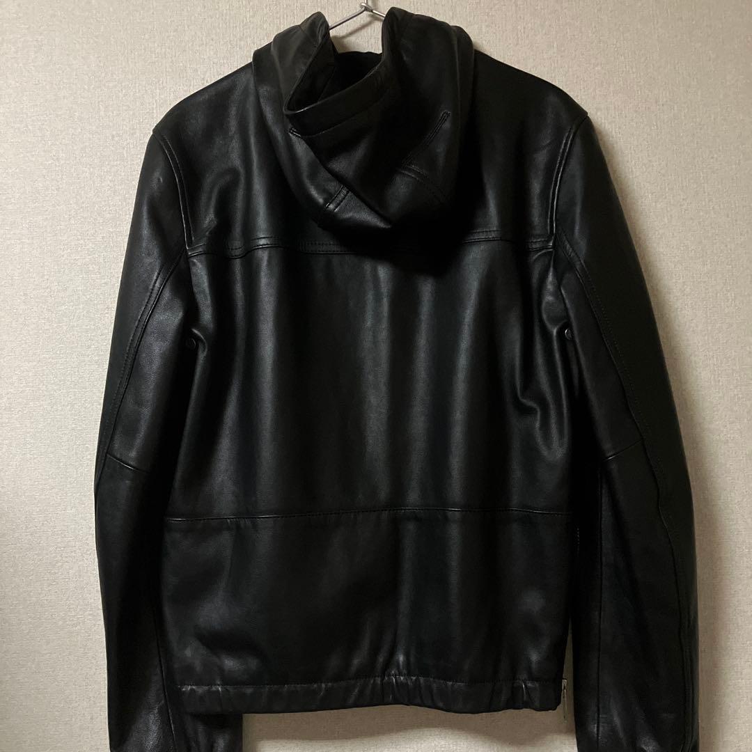 COACH ラムレザー トレーナー フード パーカー ダブルジップ サイド