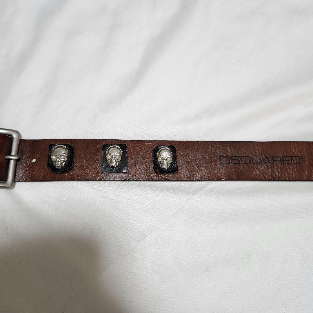 DSQUARED2 スカル コンチョ レザーベルト y2k 00s バイカラー - メルカリ