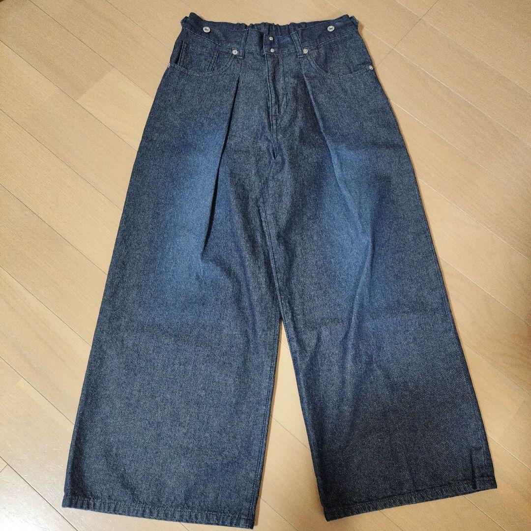 北欧暮らしの道具店 すっきり見えインタックのワイドデニム S インディゴ