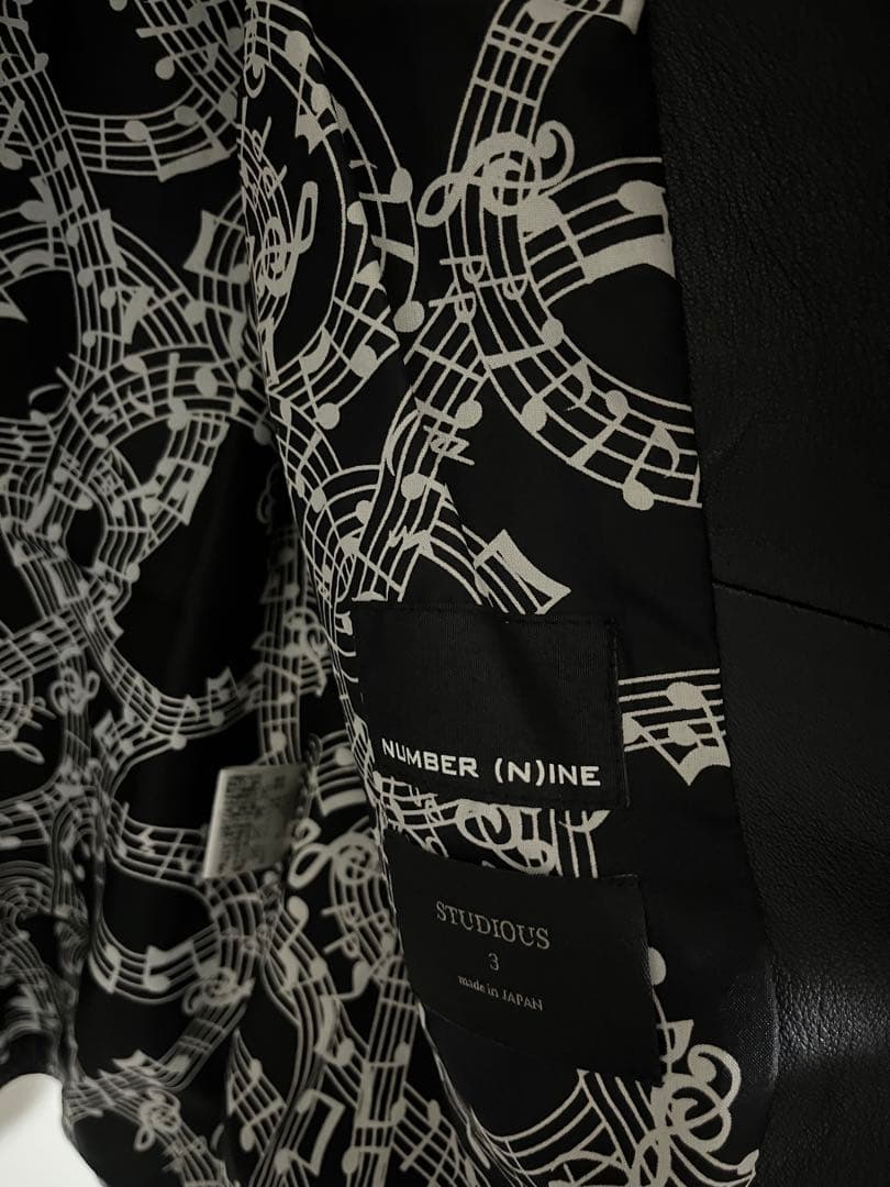 NUMBERNINEタブルライダースジャケット 音符柄 archive swag - メルカリ