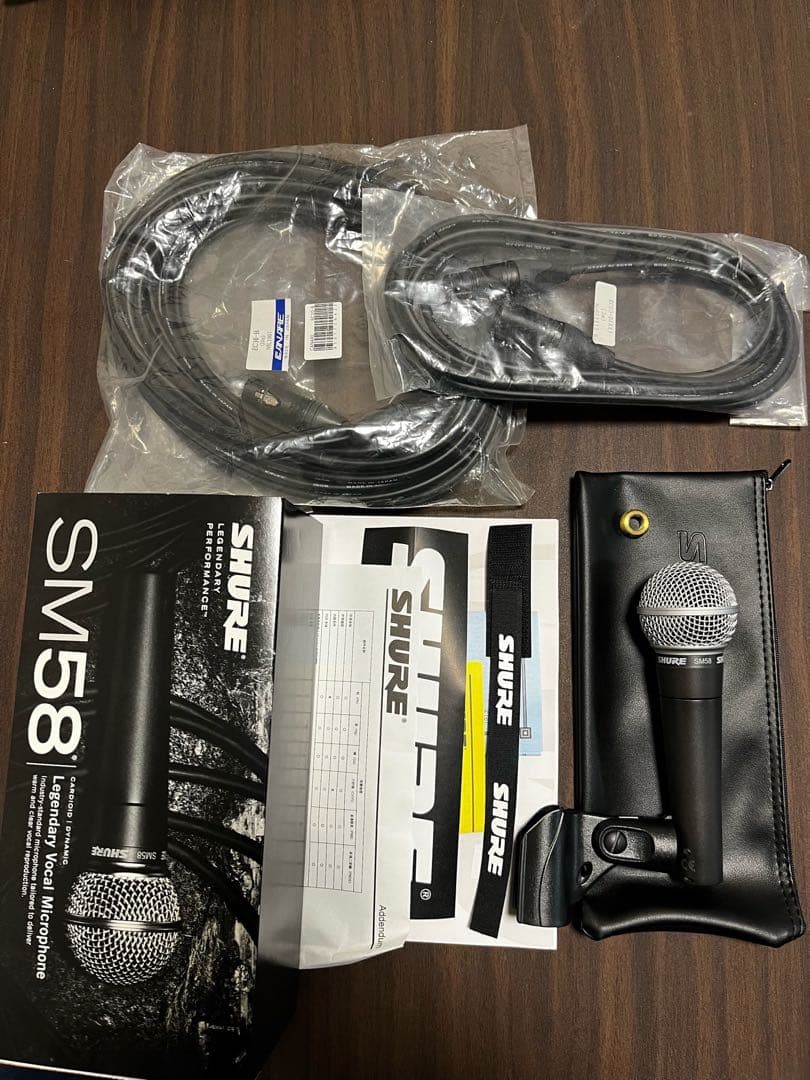 新品未使用SHURE SM58-LCE (XLRケーブル2本セット) SHURE SM58-LCE【マイクケーブルセット(XLRメス-XLRオス)5.0m】(定番