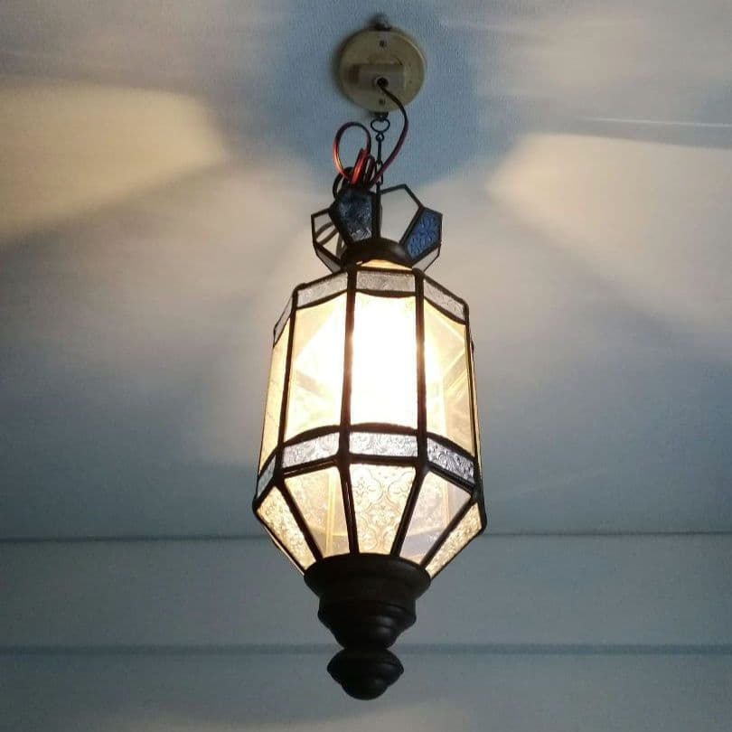 照明　ペンダントライト　型板硝子　真鍮　ステンドグラス　アンティーク　バリ島 楽天市場】【選べるガラスステンドグラス】 ペンダントライト 天井照明