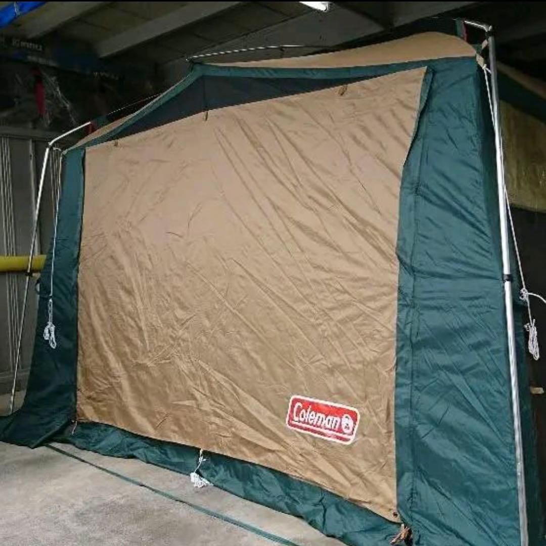 希少　Coleman ワイドスクエアスクリーンタープ　 ベージュ/グリーン レンタル】【1泊2日】コールマン ワイドスクエアスクリーンタープ