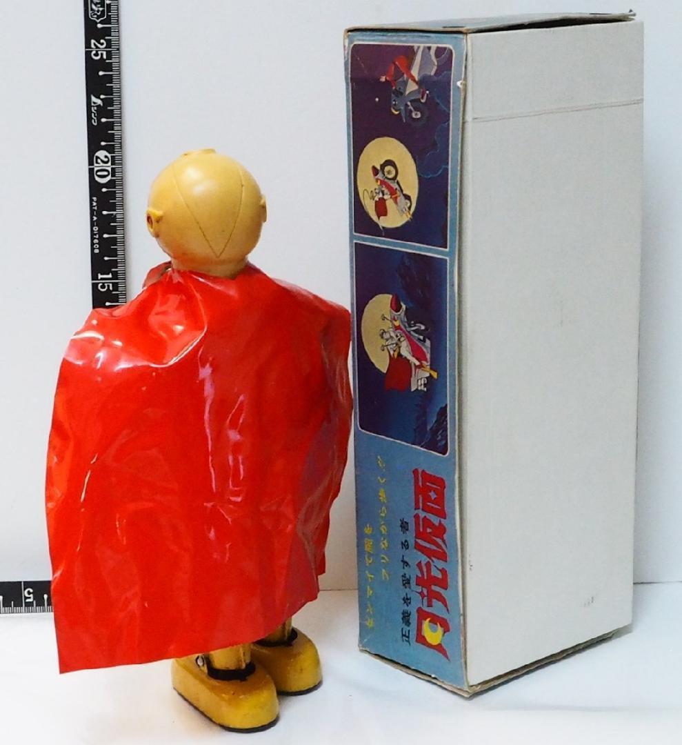 ブルマァク【月光仮面】当時物ブリキ製ゼンマイ歩行 人形TIN TOY箱は