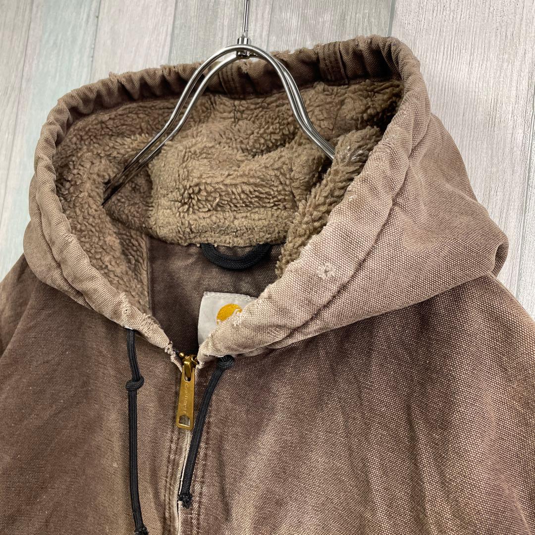 カーハート アクティブジャケット ダック地 ボロ フェード XL ブラウン