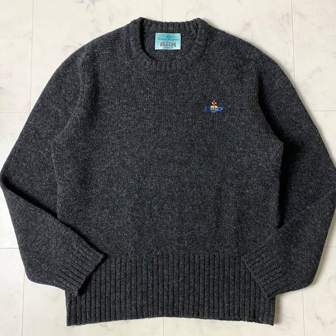 人気Lサイズ】ヴィヴィアンウエストウッド オーブ刺繍 ウール ニット