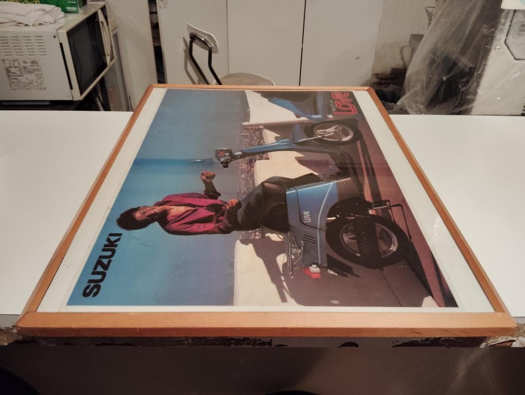昭和レトロ★スズキ ラブ スクーター バイク マイケルジャクソン 宣伝 パネル