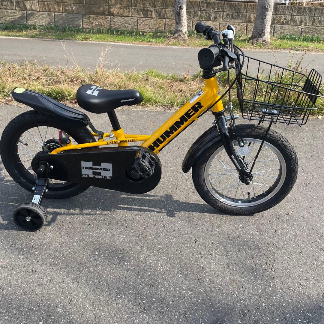 14インチ 子供用自転車 ハマーキッズ 折りたたみ（イエロー） 補助輪