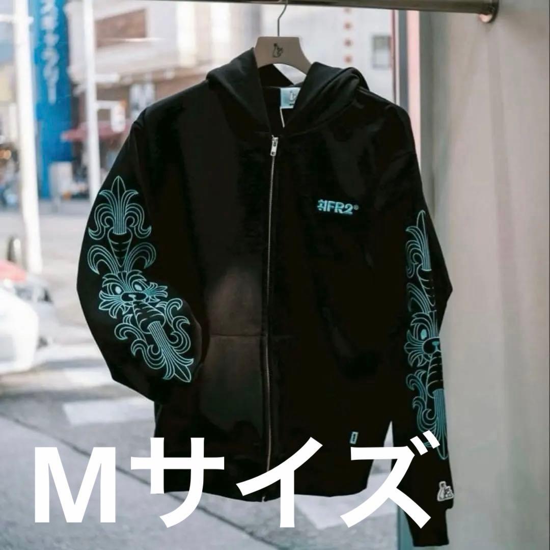 M 黒 FR2 月桃 刺繍 ラビット ジップ フーディー パーカー 沖縄 - メルカリ