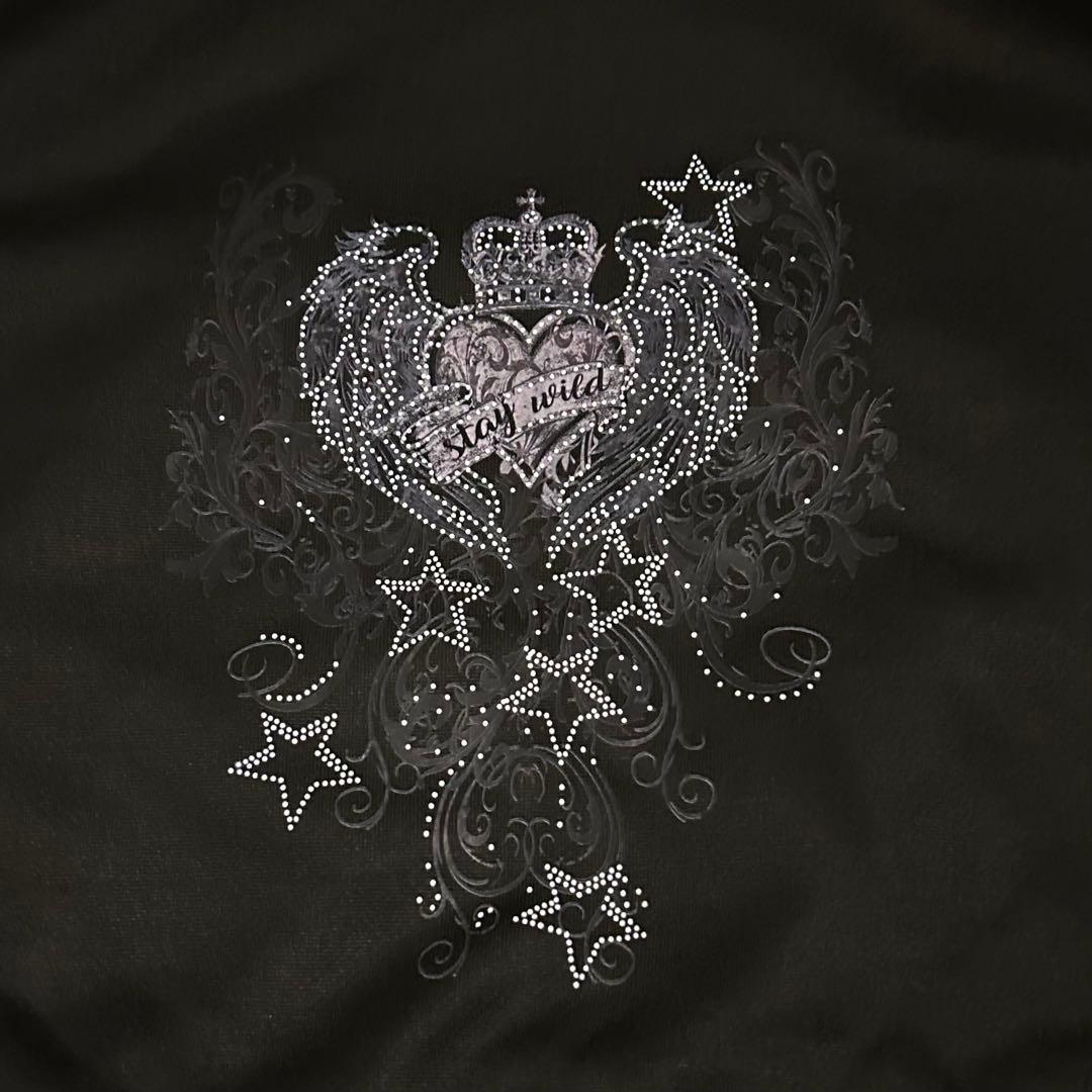 00s Fur Angel Heart Graphic Zip Hoodie