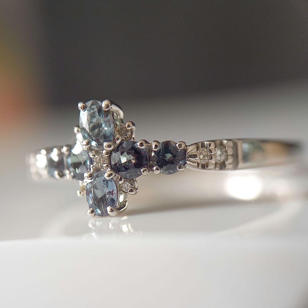 Pt900 アレキサンドライト・ダイヤモンド リング - メルカリ