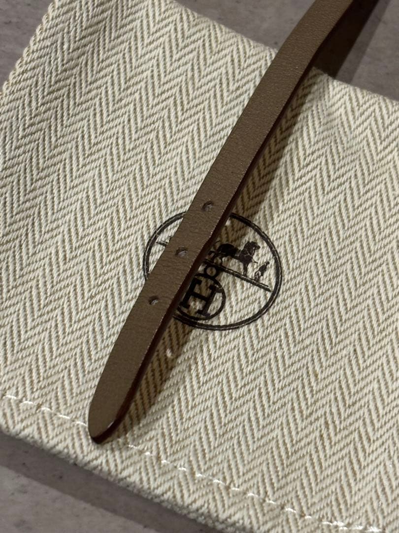 値下げエルメスレザーブレスレット 《ビーアピ》 エトゥープ・ナタゴールド金具T2