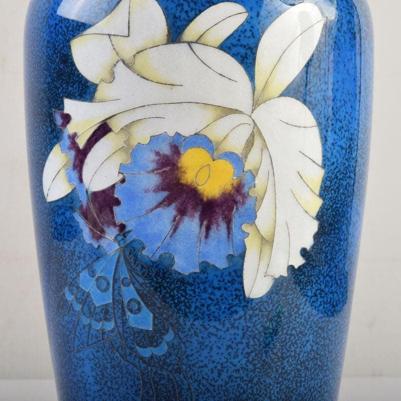 七宝焼 大吉七宝工房 太田博明作 花蝶文 花瓶 V 9147 - メルカリ