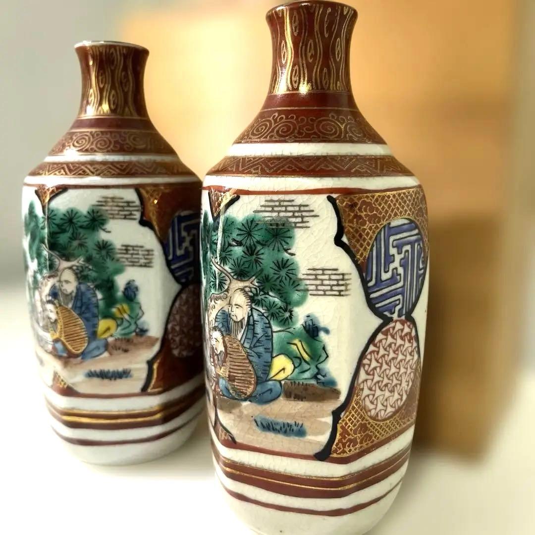F】九谷焼 九谷庄三 徳利 陶器 2点 ペア - メルカリ