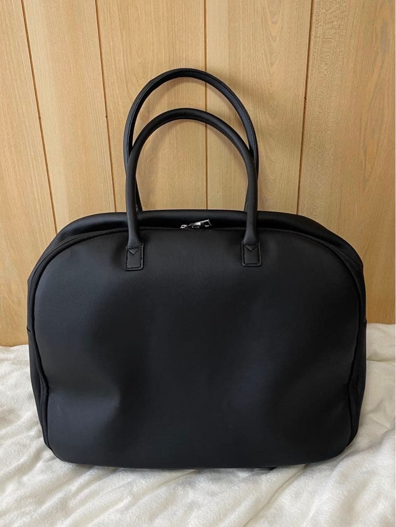 美品】Aww ボストンバッグ サボテンヴィーガンレザー ブラック 30L