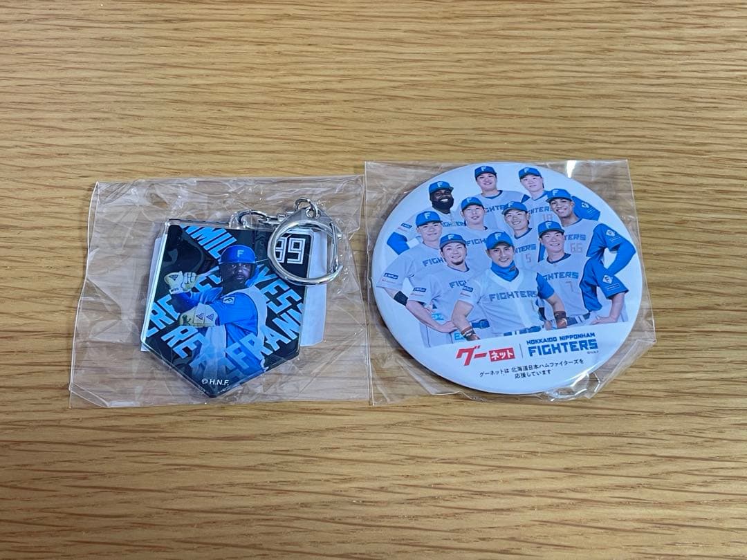 北海道日本ハムファイターズ レイエスキーホルダー 缶バッチ セット