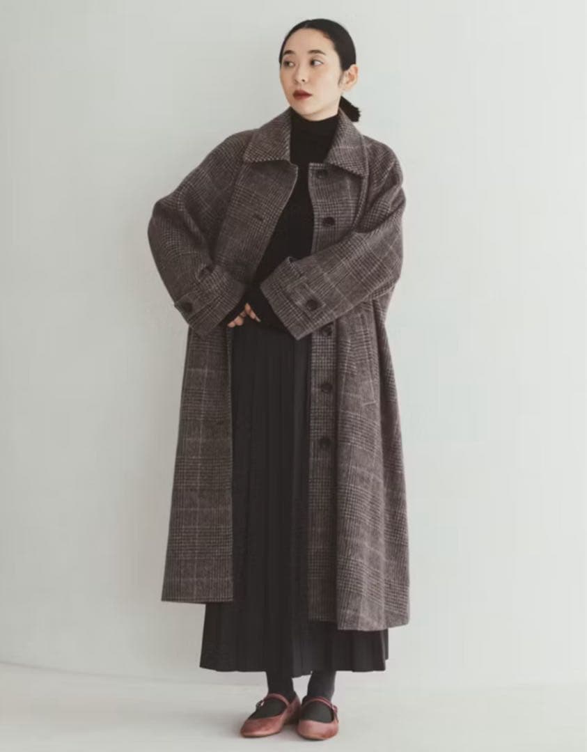 北欧暮らしの道具店 かろやかに揺れるウールロングコート / グレン