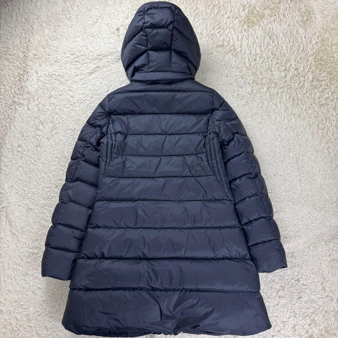 美品☆タトラス ダウンコート ポリテアマ 2way ロング フード 濃紺 2