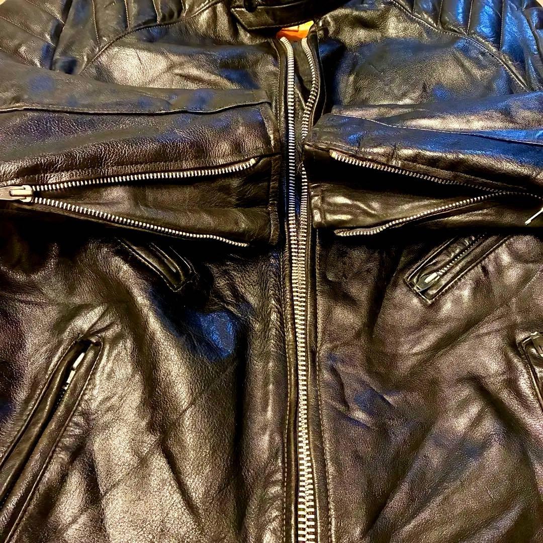 70's】Brimaco レザー シングルライダース 42 黒 カナダ製