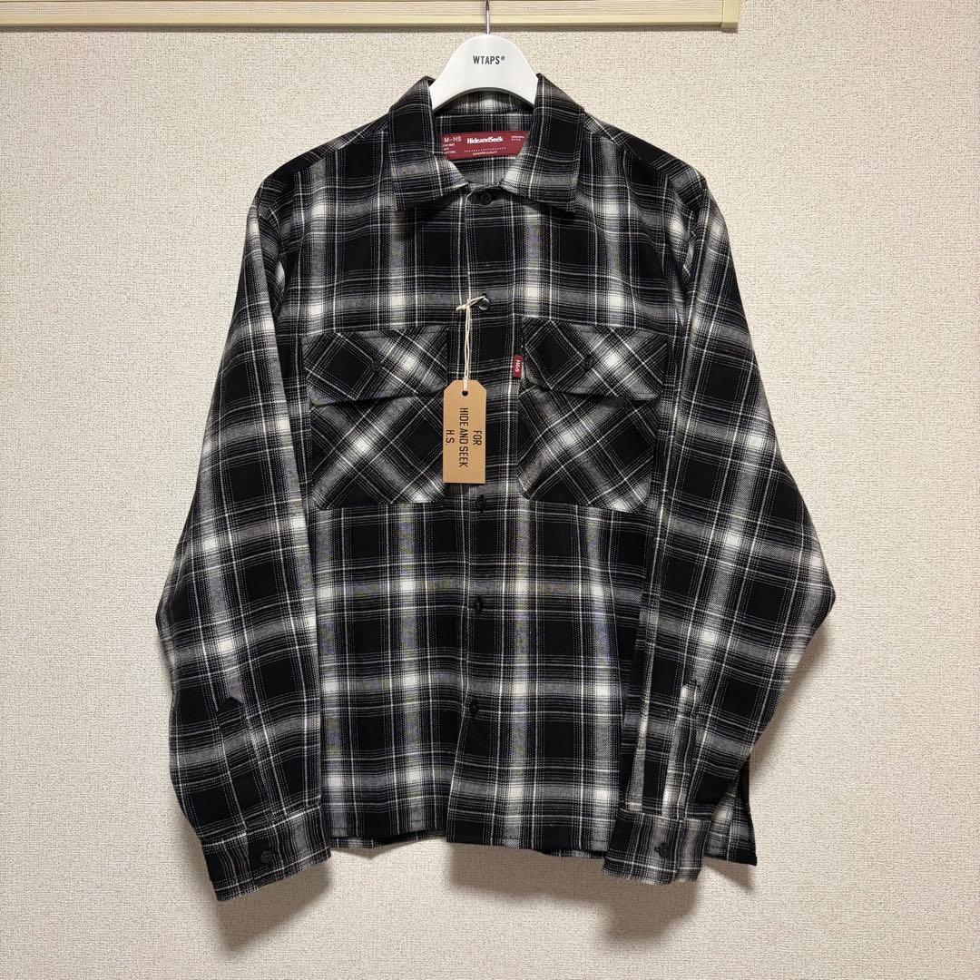 キムタク着 26SS ハイドアンドシーク オンブレチェックシャツ 黒M新品