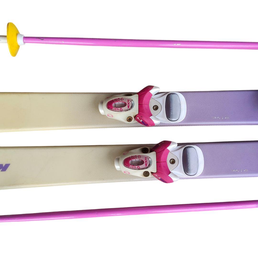 KAZAMA 120cm ジュニアスキーセット ビンディング付 ストック80cm