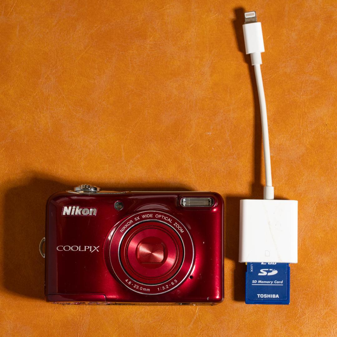 単三電池で動く！】Nikon COOLPIX L32 レッド 動作確認済 - メルカリ