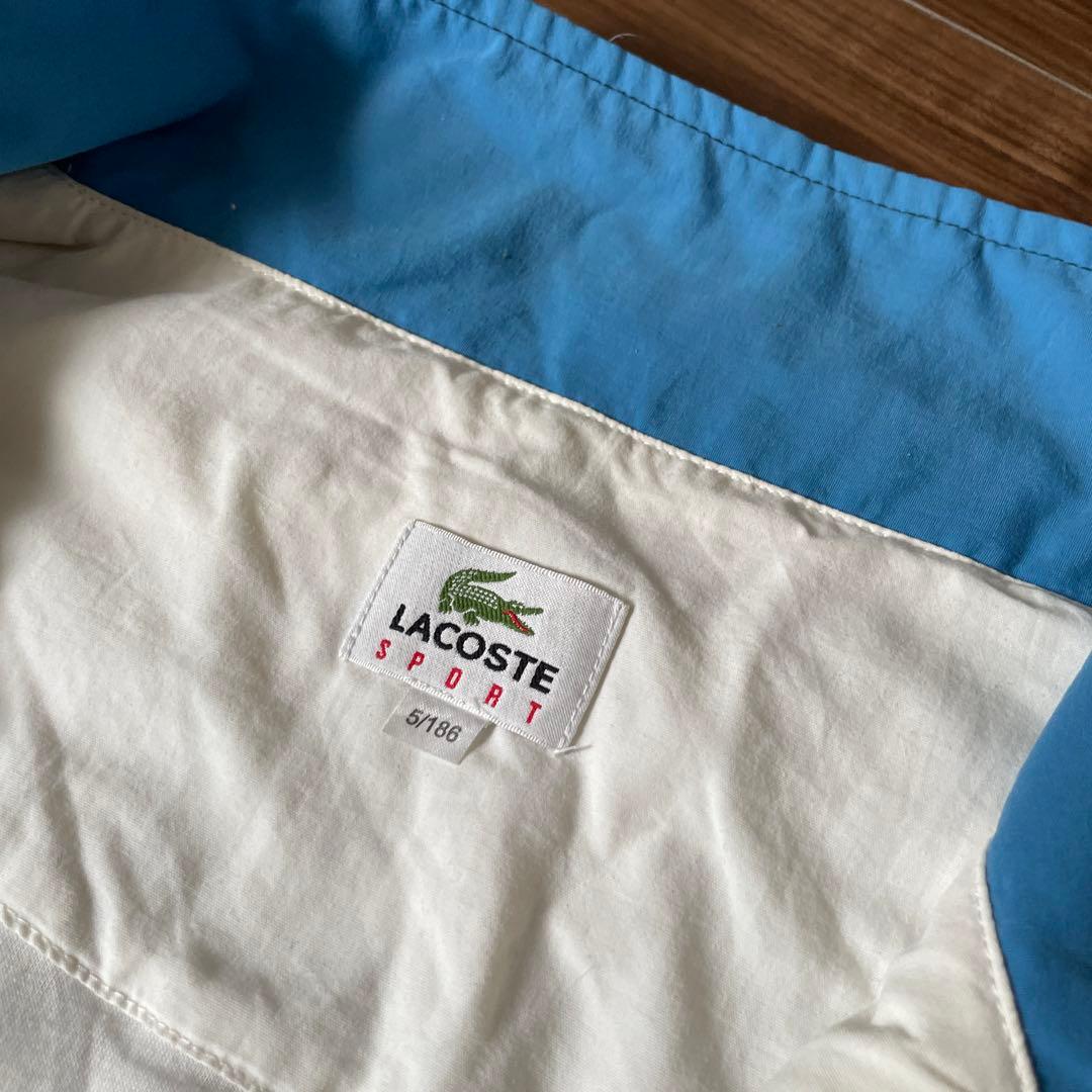 ラコステ スポーツ/ウィンドブレーカー/ブルー×ホワイト/ワンポイント