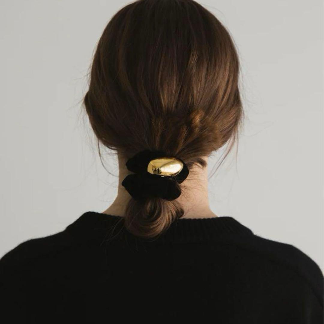 ＜LETICIA＞エッグ ベルベット シュシュ　ブラック 楽天市場】＜LETICIA＞エッグ ベルベット シュシュ／ビューティー