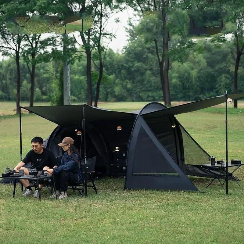 【美品】ShineTrip トンネル型テント ブラック Shinetrip-多機能トンネルテント,軽量シェード,日焼け止め,広い