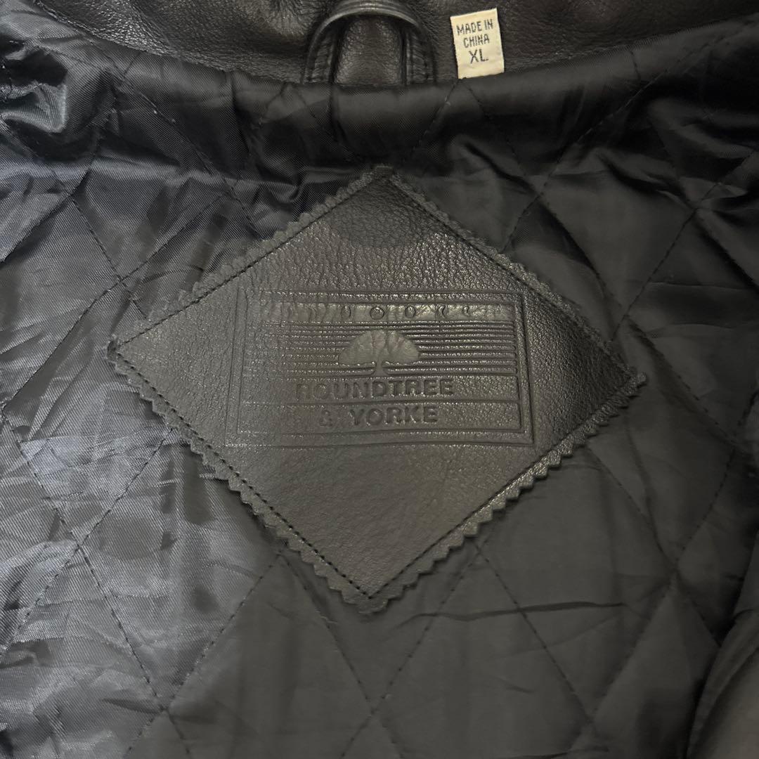 ぽ*こ様 ROUNDTREE&YORKE レザージャケット ブラック - メルカリ