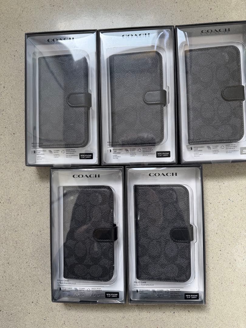 COACH ブラック手帳型iPhone13miniケース 5個セット 正規販売代理店】COACH コーチ スマホケース 手帳型 iPhone13mini