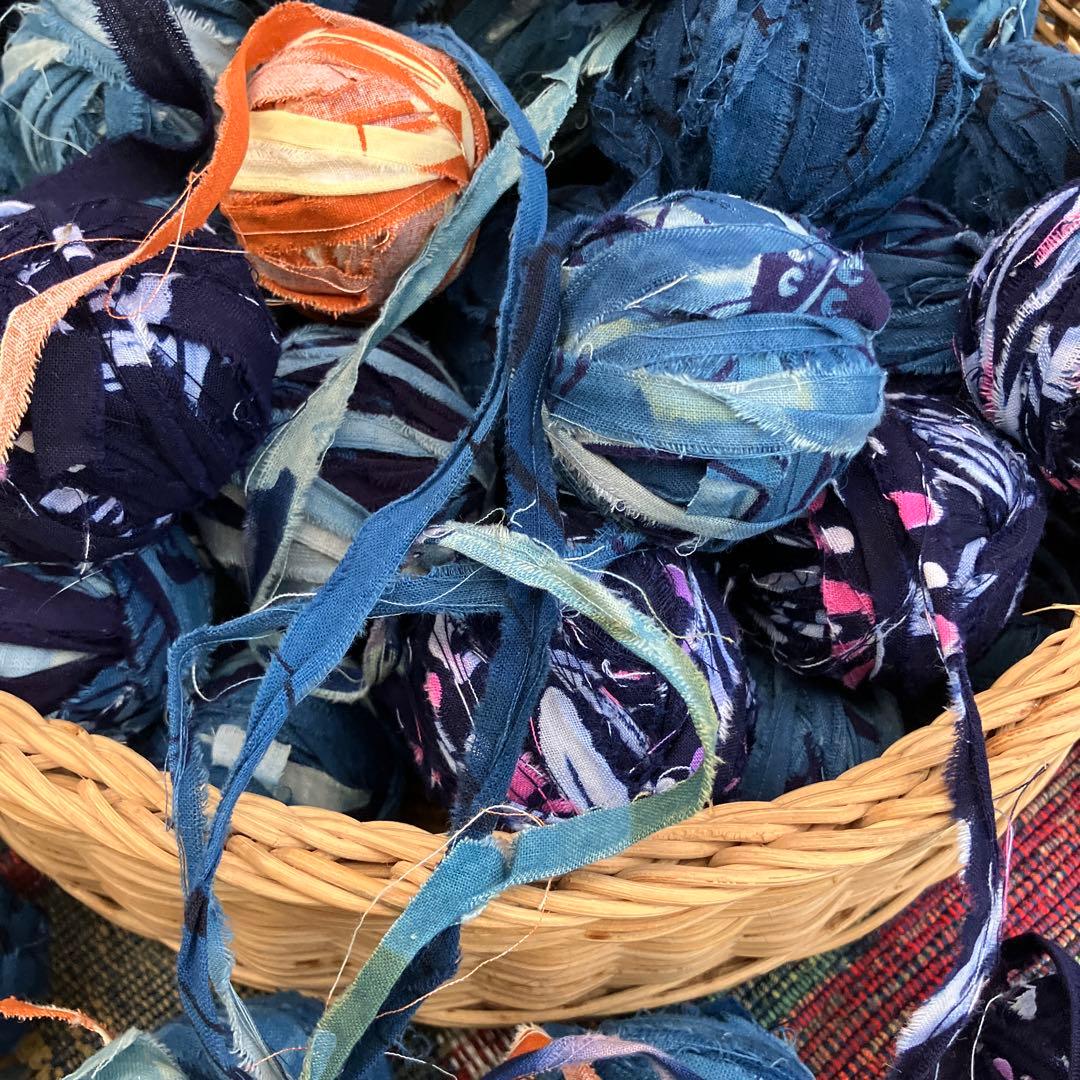 ツナ様おまとめ藍染め 裂き布糸玉 大量version 期間限定 特割価格‼️の