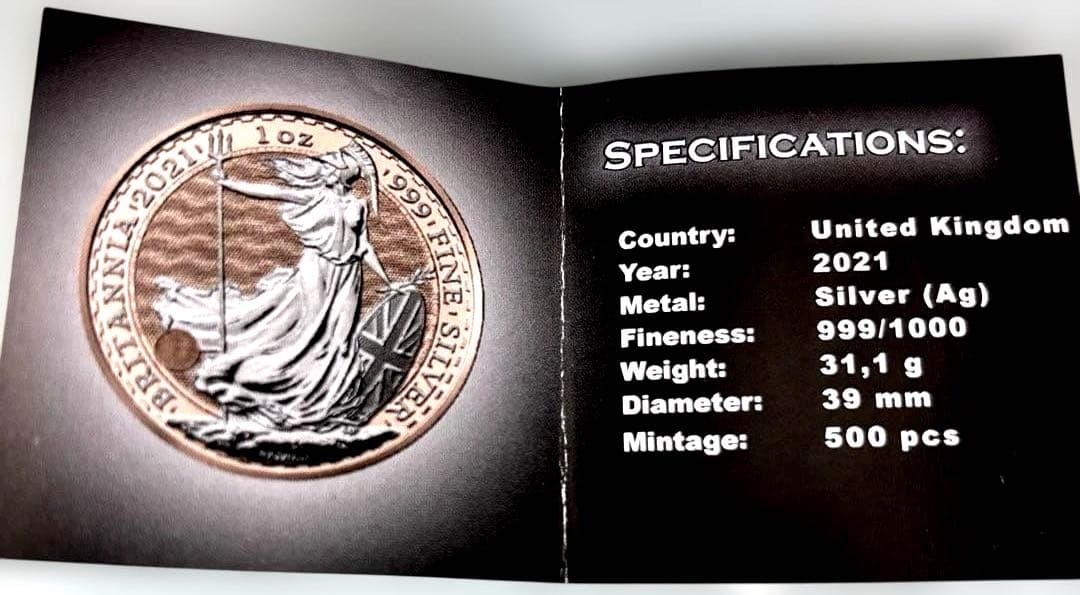 ☆2021 ブリタニア 銀貨 1オンス シルバー.999 ローズゴールド☆