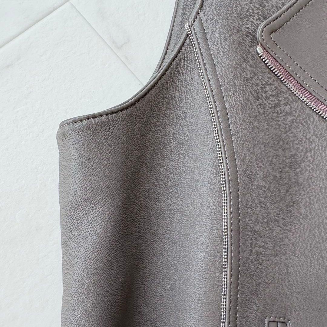 極美品✨《ブランベール 》フォックス　ダブルライダース ラムレザージレ　モニーレ